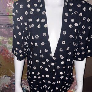 Vintage B.B. Studio Polka Dot Short Sleeve Blazer 7/8